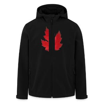 Rotes Ahornblatt - Recycelte Männer Softshell-Jacke von Stanley/Stella - Schwarz - Vorne - AI Model Male 185 light (185cm)