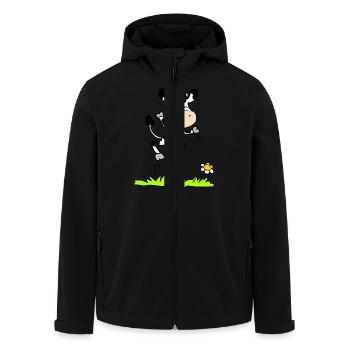 Joyious Cow - Recycelte Männer Softshell-Jacke von Stanley/Stella - Schwarz - Vorne - AI Model Male 185 light (185cm)