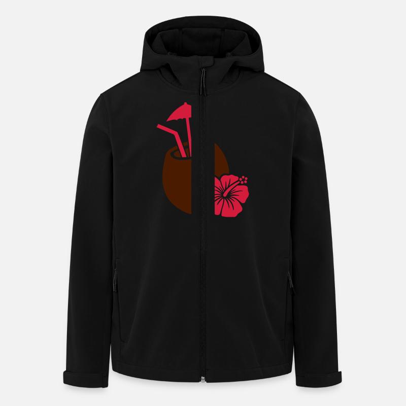 Noix de coco - Veste softshell homme en polyester recyclé Stanley/Stella - noir