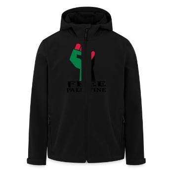 Zeichnen der palästinensischen Symbolflagge Paläst - Recycelte Männer Softshell-Jacke von Stanley/Stella - Schwarz - Vorne - AI Model Male 185 light (185cm)