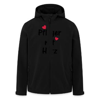 Pfleger mit Herz - Recycelte Männer Softshell-Jacke von Stanley/Stella - Schwarz - Vorne - AI Model Male 185 light (185cm)