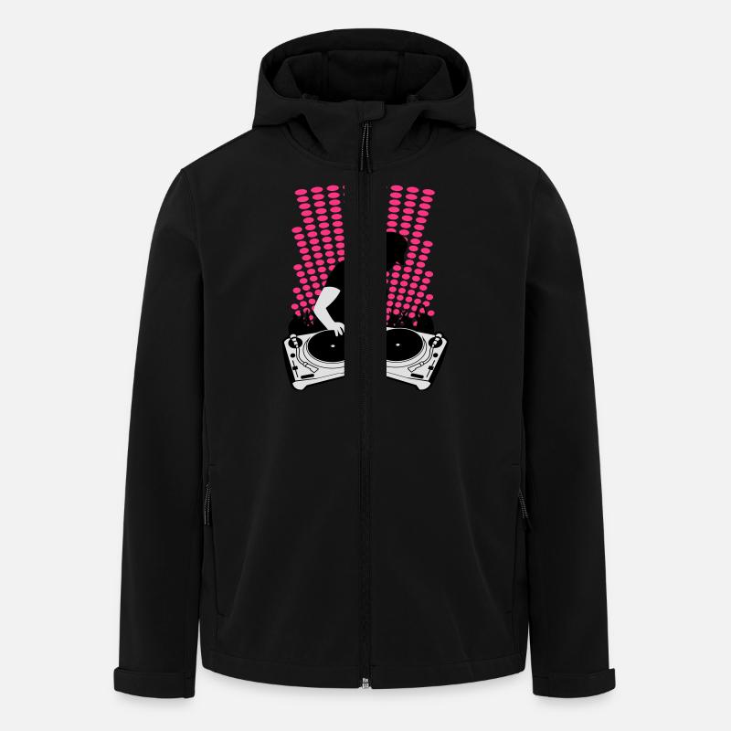 DJ mit Turntables - Recycelte Männer Softshell-Jacke von Stanley/Stella - Schwarz