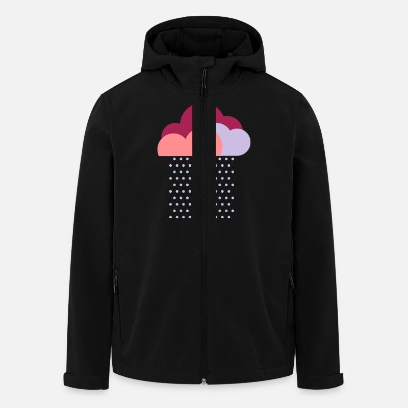 Purple clouds - colorful weather, rain, raindrops - Veste softshell homme en polyester recyclé Stanley/Stella - noir