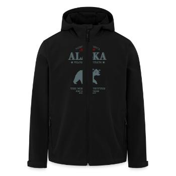 Alaska - Grizzly Bear - Recycelte Männer Softshell-Jacke von Stanley/Stella - Schwarz - Vorne - AI Model Male 185 light (185cm)