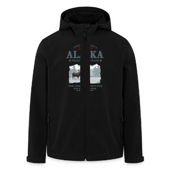 Alaska - Moose - Elch - Recycelte Männer Softshell-Jacke von Stanley/Stella - Schwarz - Vorne - AI Model Male 185 light (185cm)