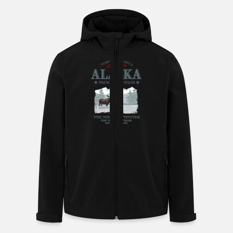 Alaska - Moose - Elch - Recycelte Männer Softshell-Jacke von Stanley/Stella - Schwarz