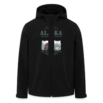 Alaska - Grizzly Bear - Recycelte Männer Softshell-Jacke von Stanley/Stella - Schwarz - Vorne - AI Model Male 185 light (185cm)