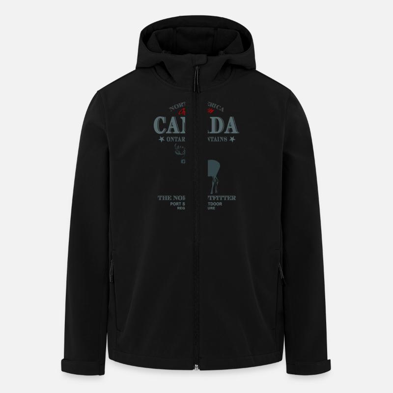Canada - Moose - Elch - Recycelte Männer Softshell-Jacke von Stanley/Stella - Schwarz