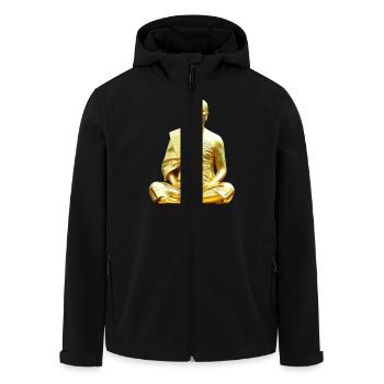 goldener Buddha - Recycelte Männer Softshell-Jacke von Stanley/Stella - Schwarz - Vorne - AI Model Male 185 light (185cm)