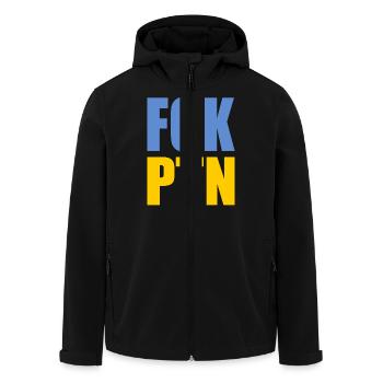 Fck ptn - Recycelte Männer Softshell-Jacke von Stanley/Stella - Schwarz - Vorne - AI Model Male 185 light (185cm)