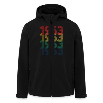 Cool Retro 1953, 70 Jahre alt, Geschenk zum 70. Geburtstag - Recycelte Männer Softshell-Jacke von Stanley/Stella - Schwarz - Vorne - AI Model Male 185 light (185cm)