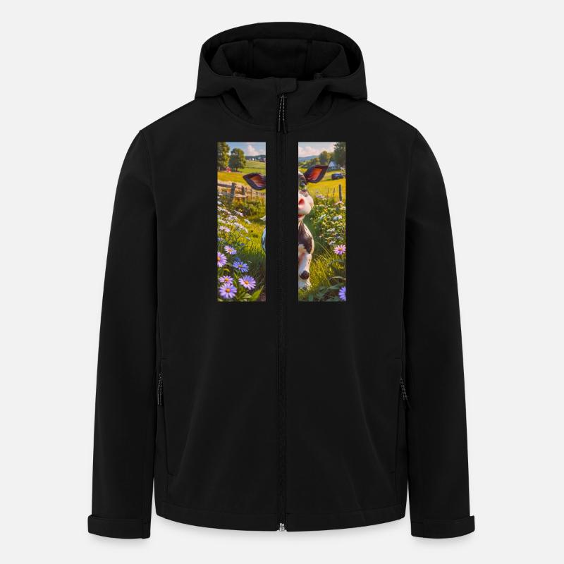 Super süße Tiere auf einem Bauernhof – Kuh - Recycelte Männer Softshell-Jacke von Stanley/Stella - Schwarz