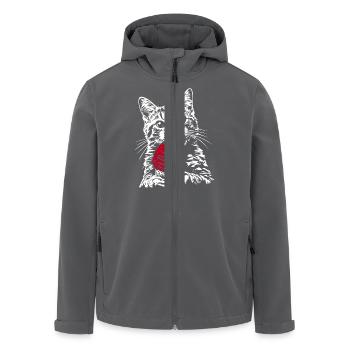 Lustige Katze Eis - Men’s Recycled Softshell Jacket by Stanley/Stella - anthracite - Front - AI Model Male 185 light (185cm)