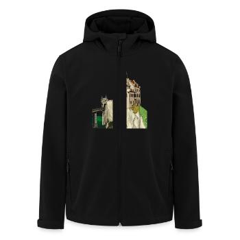 Château de Lichtenstein // Illustration - Veste softshell homme en polyester recyclé Stanley/Stella - noir - Devant - AI Model Male 185 light (185cm)