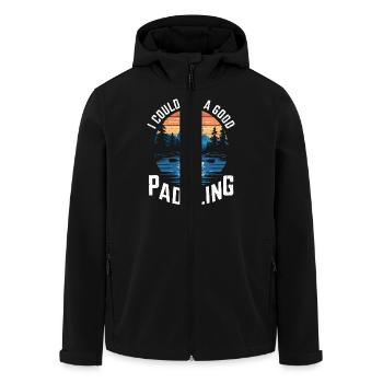 Humor for kayak fans - Men’s Recycled Softshell Jacket by Stanley/Stella - black - Front - AI Model Male 185 light (185cm)