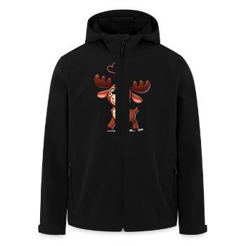 elch comic love - Recycelte Männer Softshell-Jacke von Stanley/Stella - Schwarz - Vorne - AI Model Male 185 light (185cm)