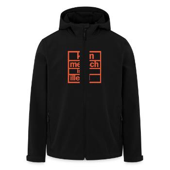 kein mensch ist illegal orange - Recycelte Männer Softshell-Jacke von Stanley/Stella - Schwarz - Vorne - AI Model Male 185 light (185cm)