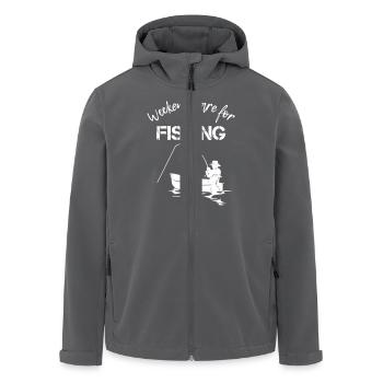 Les week-ends sont pour la pêche - Veste softshell homme en polyester recyclé Stanley/Stella - noir - Devant - AI Model Male 185 light (185cm)