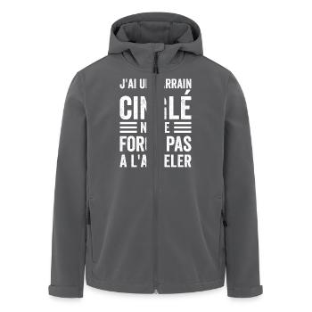 I have a crazy godfather don't force me to call him - Men’s Recycled Softshell Jacket by Stanley/Stella - anthracite - Front - AI Model Male 185 light (185cm)