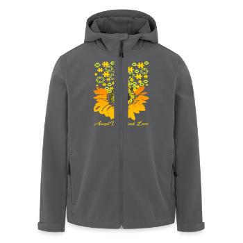 Autism Awareness - Men’s Recycled Softshell Jacket by Stanley/Stella - anthracite - Front - AI Model Male 185 light (185cm)