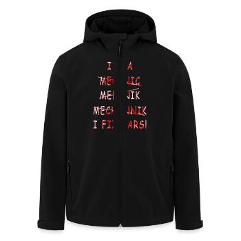 Moto Moto Rebel Legend Mécanicien Fix Car Auto - Veste softshell homme en polyester recyclé Stanley/Stella - noir - Devant - AI Model Male 185 light (185cm)