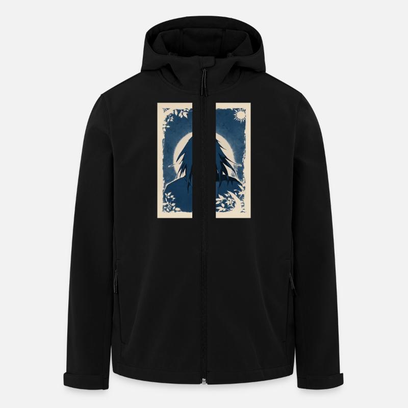 Portrait de personnage d’anime - Veste softshell homme en polyester recyclé Stanley/Stella - noir