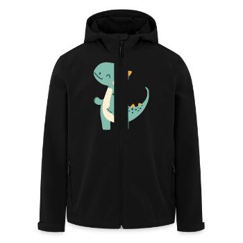 Knuddel Dino - Recycelte Männer Softshell-Jacke von Stanley/Stella - Schwarz - Vorne - AI Model Male 185 light (185cm)