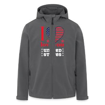 T-shirt I LOVE YOU UNITED STATES 2025 - Veste softshell homme en polyester recyclé Stanley/Stella - charbon - Devant - AI Model Male 185 light (185cm)