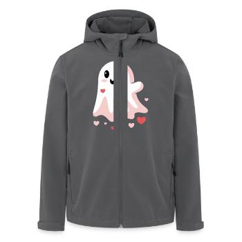 Cute Love Ghost - Men’s Recycled Softshell Jacket by Stanley/Stella - anthracite - Front - AI Model Male 185 light (185cm)
