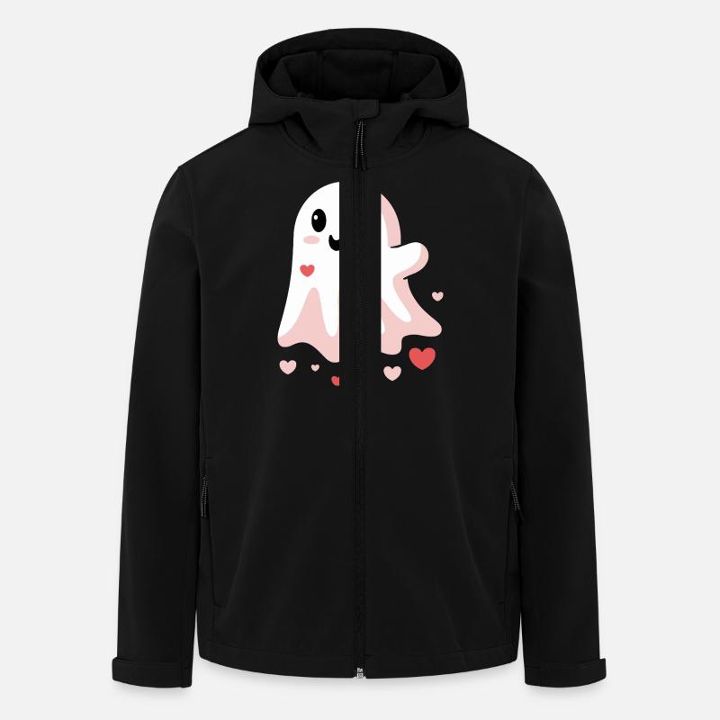 Cute Love Ghost - Men’s Recycled Softshell Jacket by Stanley/Stella - black