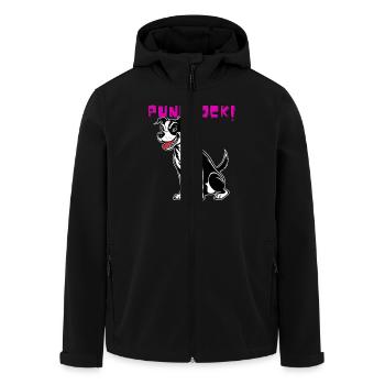 Punkrock Hund - Recycelte Männer Softshell-Jacke von Stanley/Stella - Schwarz - Vorne - AI Model Male 185 light (185cm)