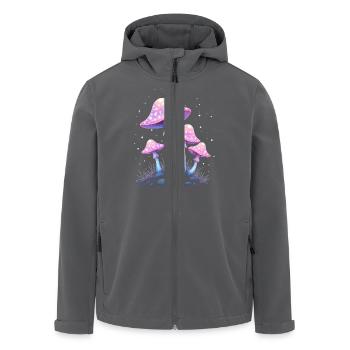 Magic Mushrooms - Mystical Forest Art - Men’s Recycled Softshell Jacket by Stanley/Stella - anthracite - Front - AI Model Male 185 light (185cm)