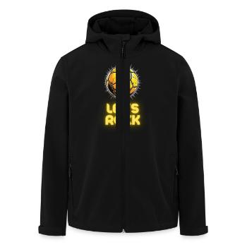 Handball Sport Gold - Lets Rock - Men’s Recycled Softshell Jacket by Stanley/Stella - black - Front - AI Model Male 185 light (185cm)