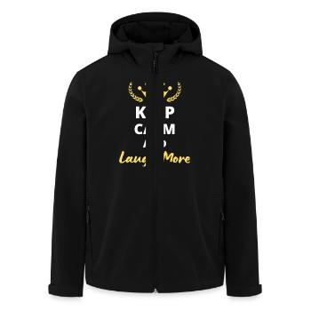 Keep Calm and Laugh More - Veste softshell homme en polyester recyclé Stanley/Stella - noir - Devant - AI Model Male 185 light (185cm)