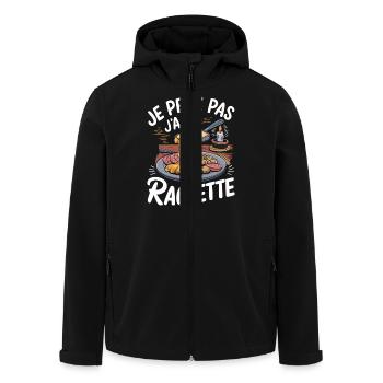J'peux pas j'ai raclette - Veste softshell homme en polyester recyclé Stanley/Stella - noir - Devant - AI Model Male 185 light (185cm)