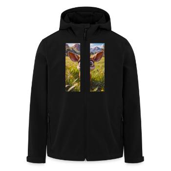 animaux africains super mignons – Antilope - Veste softshell homme en polyester recyclé Stanley/Stella - noir - Devant - AI Model Male 185 light (185cm)