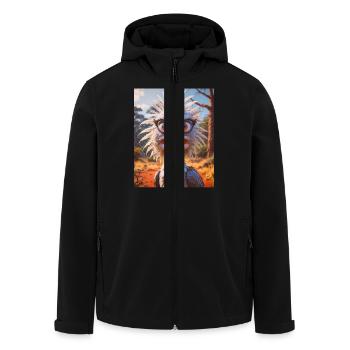 super süße afrikanische Tiere – Secretary Bird - Recycelte Männer Softshell-Jacke von Stanley/Stella - Schwarz - Vorne - AI Model Male 185 light (185cm)