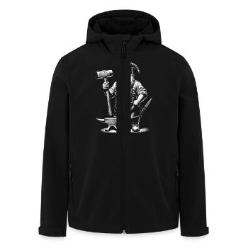 Schmied - Recycelte Männer Softshell-Jacke von Stanley/Stella - Schwarz - Vorne - AI Model Male 185 light (185cm)