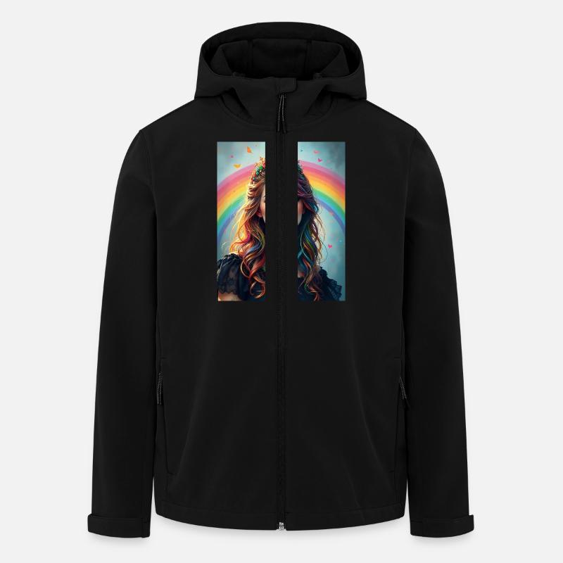Princesse punk arc-en-ciel - Veste softshell homme en polyester recyclé Stanley/Stella - noir
