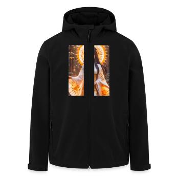 Amaterasu Déesse du soleil rayonnante en kimono blanc avec - Veste softshell homme en polyester recyclé Stanley/Stella - noir - Devant - AI Model Male 185 light (185cm)