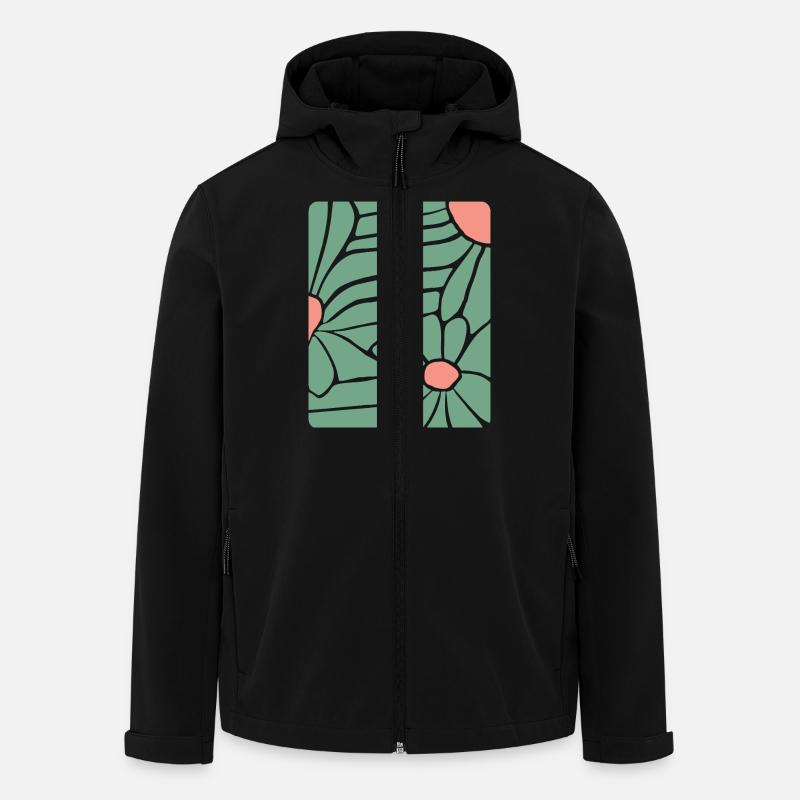 Abstract Floral Boho - Men’s Recycled Softshell Jacket by Stanley/Stella - black