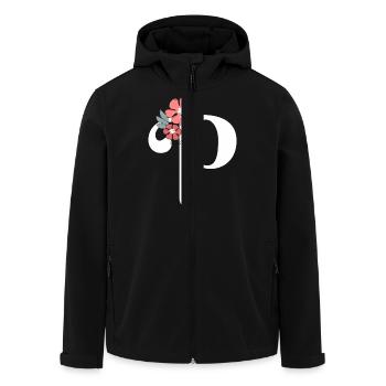 Buchstabe p Minimalistische Blumen - Recycelte Männer Softshell-Jacke von Stanley/Stella - Schwarz - Vorne - AI Model Male 185 light (185cm)