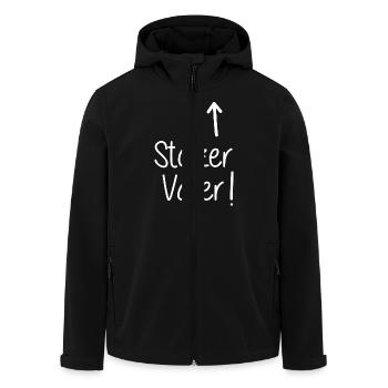 Stolzer Vater - Pfeil - Papa - Papi - Baby Geburt - Recycelte Männer Softshell-Jacke von Stanley/Stella - Schwarz - Vorne - AI Model Male 185 light (185cm)