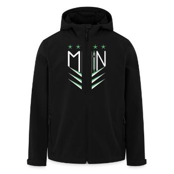 moin moin - Recycelte Männer Softshell-Jacke von Stanley/Stella - Schwarz - Vorne - AI Model Male 185 light (185cm)