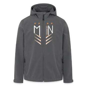 Moin Moin - Men’s Recycled Softshell Jacket by Stanley/Stella - anthracite - Front - AI Model Male 185 light (185cm)