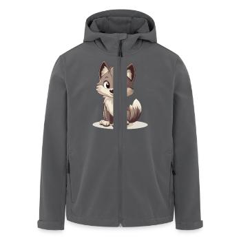 kleiner Wolf - Recycelte Männer Softshell-Jacke von Stanley/Stella - Anthrazit - Vorne - AI Model Male 185 light (185cm)