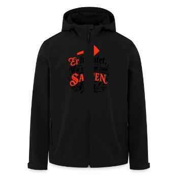 Er Heiratet Wir Saufen Hochzeit - Recycelte Männer Softshell-Jacke von Stanley/Stella - Schwarz - Vorne - AI Model Male 185 light (185cm)