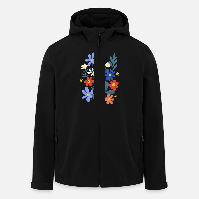 Le pouvoir des fleurs - Veste softshell homme en polyester recyclé Stanley/Stella - noir