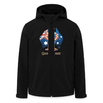 Australien lustiges Design - Recycelte Männer Softshell-Jacke von Stanley/Stella - Schwarz - Vorne - AI Model Male 185 light (185cm)