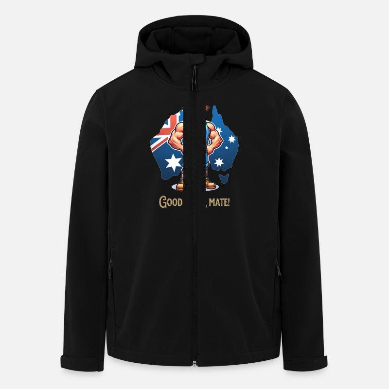 Australien lustiges Design - Recycelte Männer Softshell-Jacke von Stanley/Stella - Schwarz